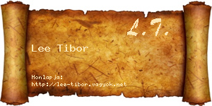 Lee Tibor névjegykártya
